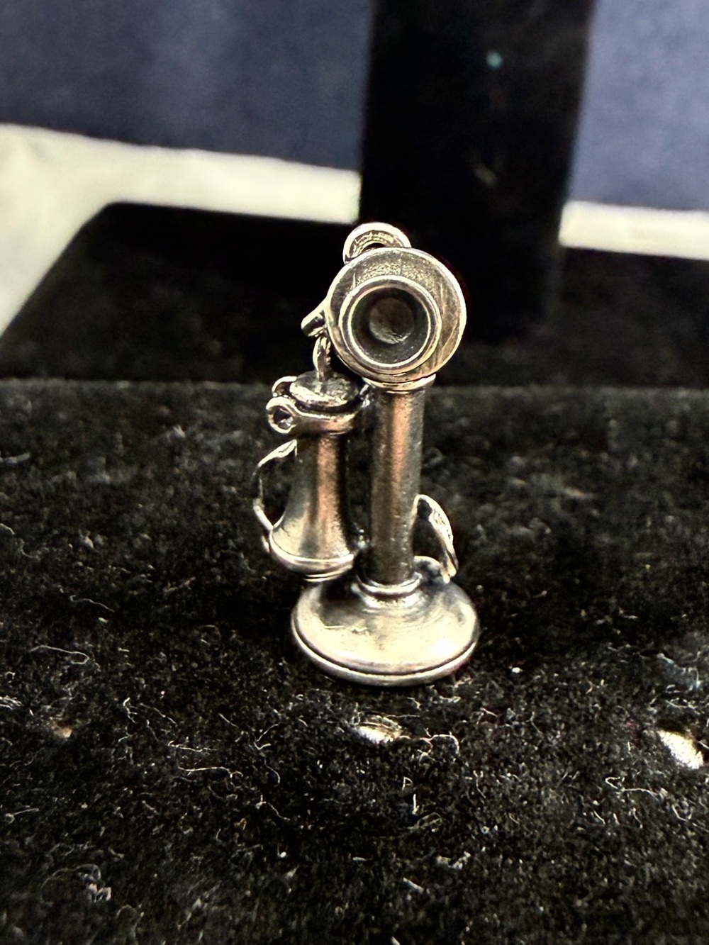 JAMES AVERY Sterling Silver Candlestick  Old-Fashioned Telephone Charm; RETIRED